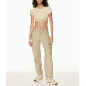 Aritzia TNA | Supply Cargo Jogger Pants in Haystack Size 6 NEW